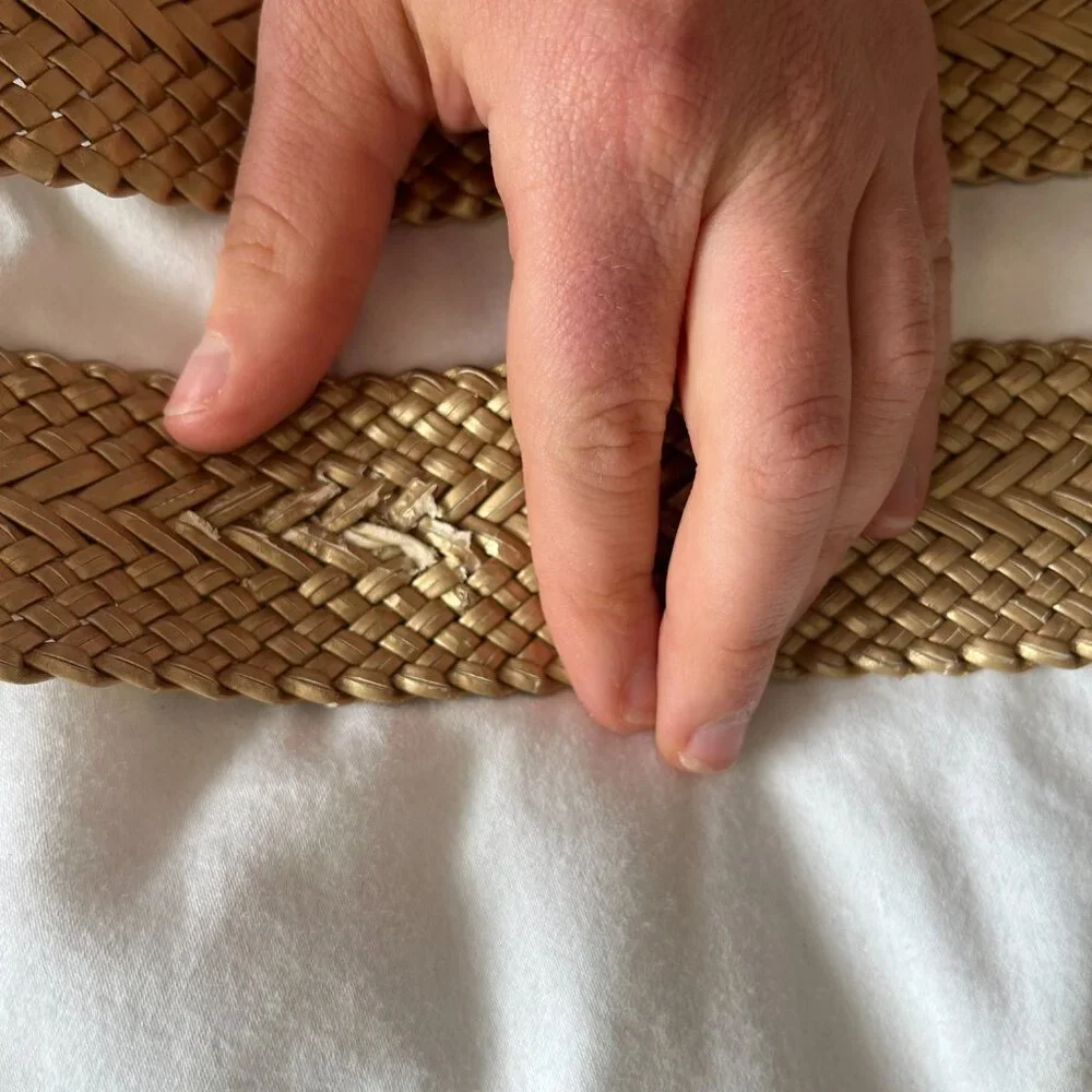 Faux Leather Braided Belt in Gold (size M/L)